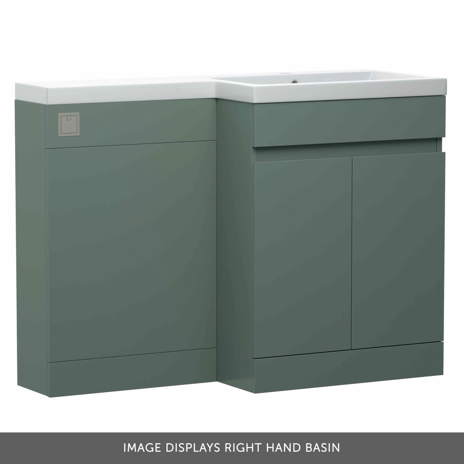 Dylan 1100mm Combination Left Hand Basin & Toilet Unit - Green 9 Dylan 1100mm Combination Left Hand Basin & Toilet Unit - Green - Image 7