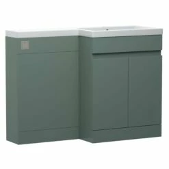 Dylan 1100mm Combination Left Hand Basin & Toilet Unit - Green 17 Dylan 1100mm Combination Left Hand Basin & Toilet Unit - Green -TAP WAREHOUSE Shop dylan 1100 combi unit right basin green cutout
