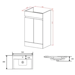 Dylan 500mm Floorstanding Vanity Unit & Basin - Anthracite 23 Dylan 500mm Floorstanding Vanity Unit & Basin - Anthracite -TAP WAREHOUSE Shop dylan 500 floor vanity unit basin tech