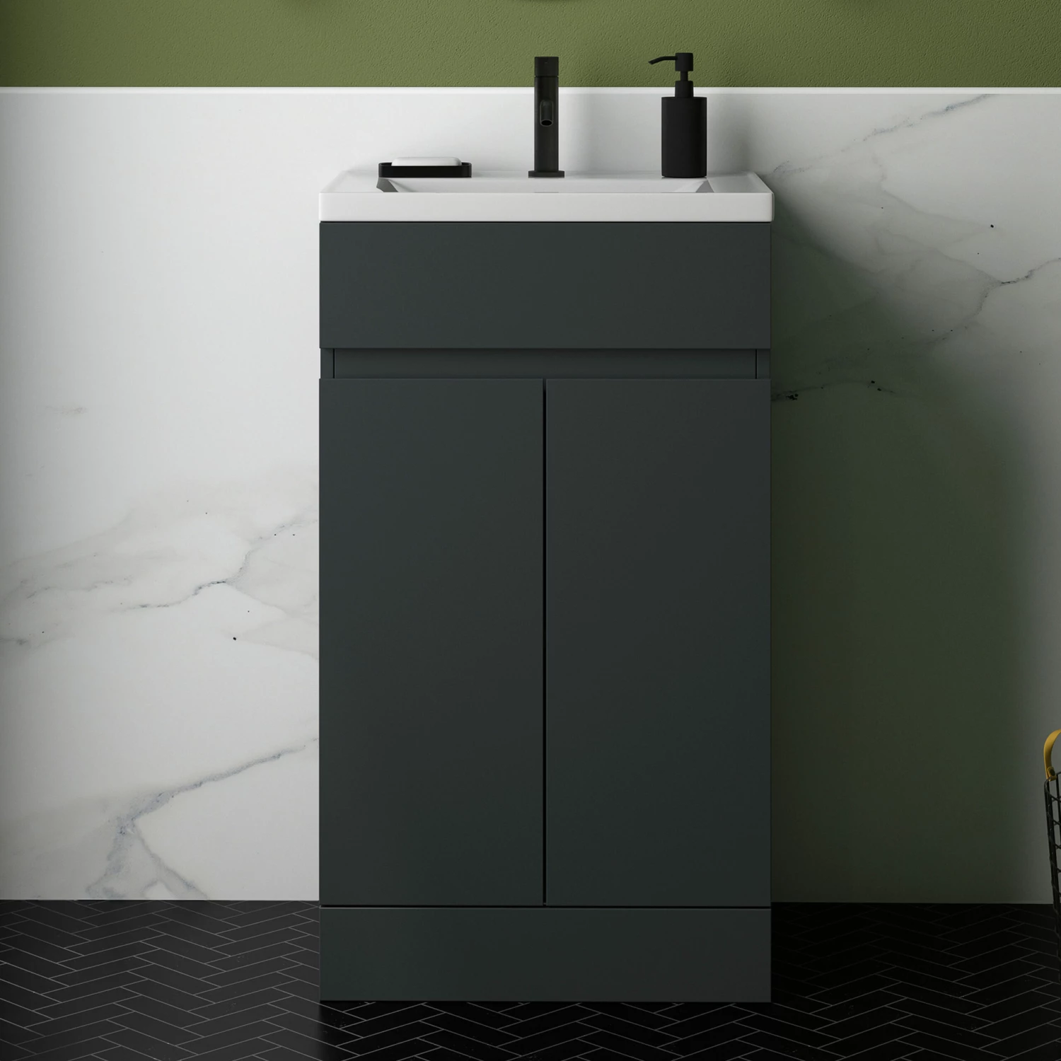 Dylan 500mm Floorstanding Vanity Unit & Basin - Anthracite 3 Dylan 500mm Floorstanding Vanity Unit & Basin - Anthracite