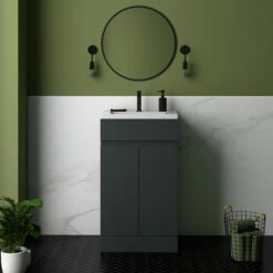 Dylan 500mm Floorstanding Vanity Unit & Basin - Anthracite 16 Dylan 500mm Floorstanding Vanity Unit & Basin - Anthracite -TAP WAREHOUSE Shop dylan anthracite 500 vanity unit lifestyle1