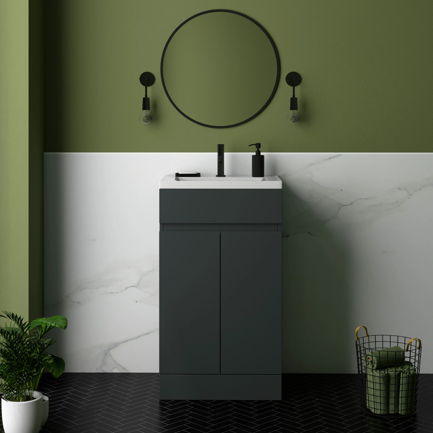 Dylan 500mm Floorstanding Vanity Unit & Basin - Anthracite 6 Dylan 500mm Floorstanding Vanity Unit & Basin - Anthracite - Image 4