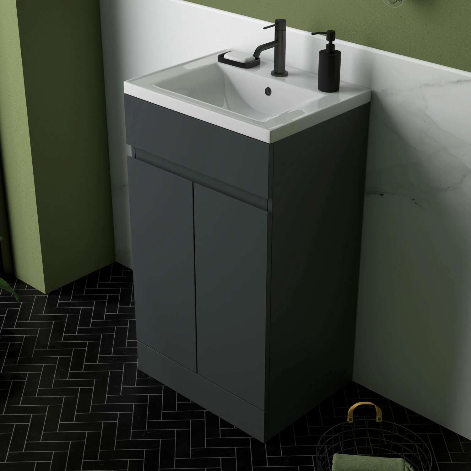 Dylan 500mm Floorstanding Vanity Unit & Basin - Anthracite 5 Dylan 500mm Floorstanding Vanity Unit & Basin - Anthracite - Image 3