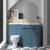 Dylan 1100mm Combination Right Hand Basin & Toilet Unit - Blue 1 Dylan 1100mm Combination Right Hand Basin & Toilet Unit - Blue -TAP WAREHOUSE Shop dylan blue 1100 combi unit right lifestyle1
