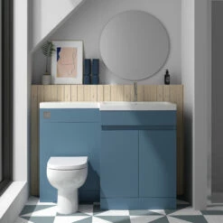 Dylan 1100mm Combination Right Hand Basin & Toilet Unit - Blue