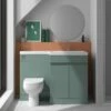 Dylan 1100mm Combination Left Hand Basin & Toilet Unit - Green 2 Dylan 1100mm Combination Left Hand Basin & Toilet Unit - Green -TAP WAREHOUSE Shop dylan green 1100 combi unit right lifestyle1