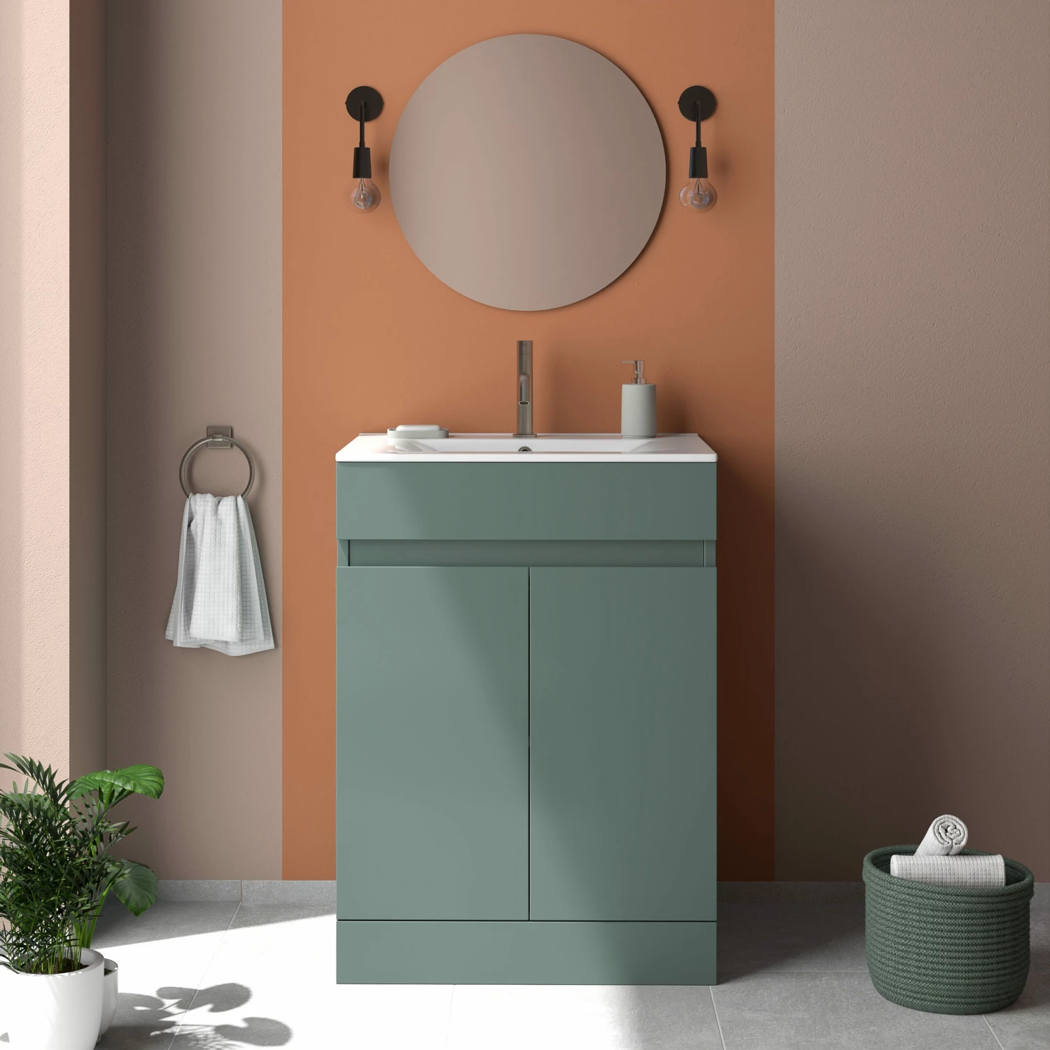 Dylan 600mm Floorstanding Vanity Unit & Basin - Blue 8 Dylan 600mm Floorstanding Vanity Unit & Basin - Blue - Image 6