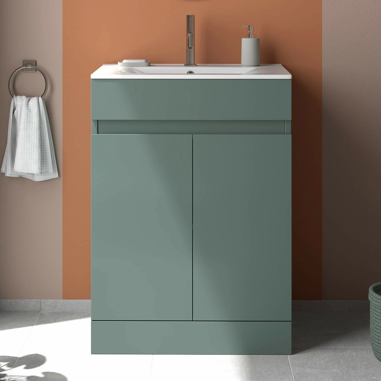Dylan 600mm Floorstanding Vanity Unit & Basin - Blue 5 Dylan 600mm Floorstanding Vanity Unit & Basin - Blue - Image 3