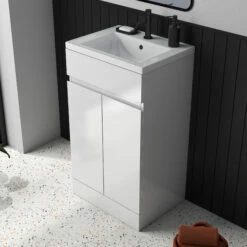 Dylan 500mm Floorstanding Vanity Unit & Basin - Anthracite 20 Dylan 500mm Floorstanding Vanity Unit & Basin - Anthracite -TAP WAREHOUSE Shop dylan white 500 vanity unit lifestyle2