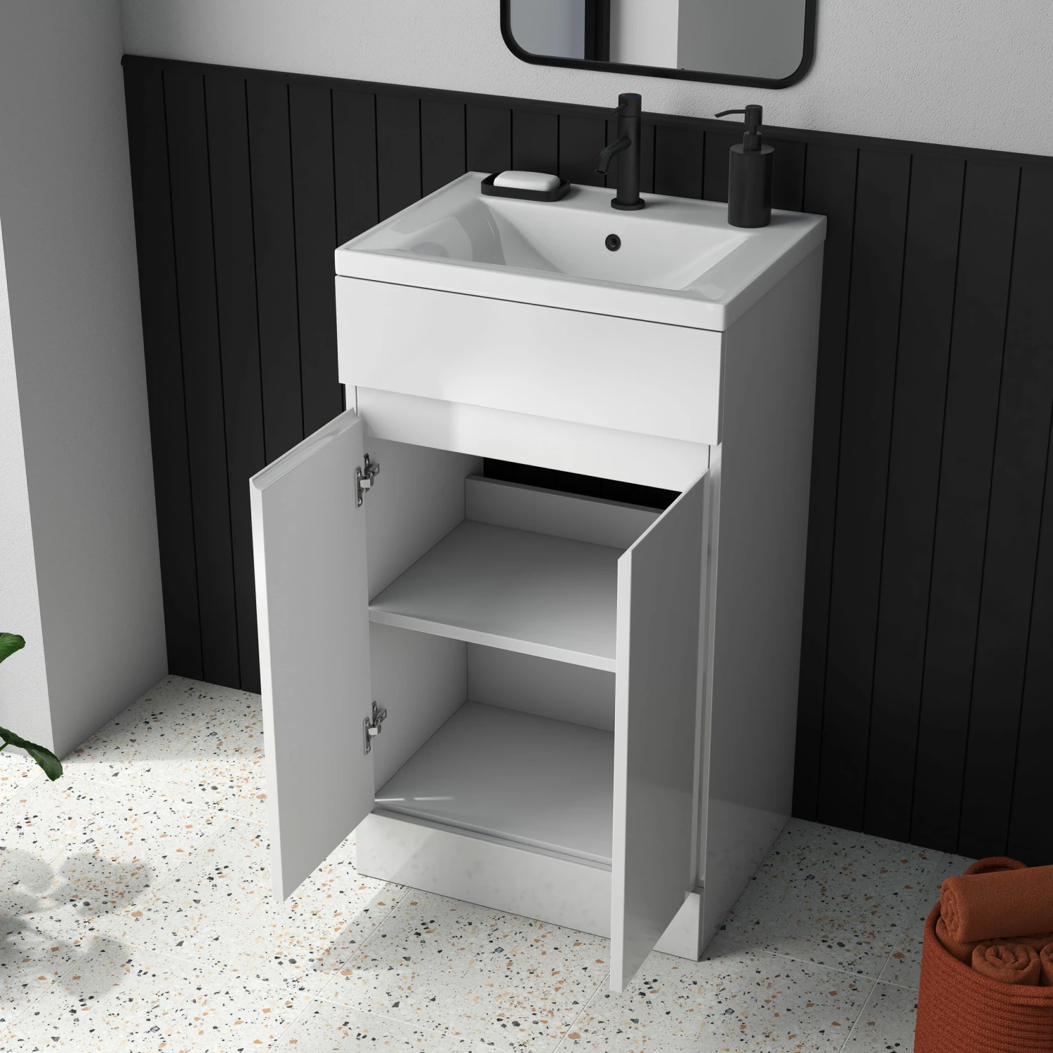 Dylan 500mm Floorstanding Vanity Unit & Basin - Anthracite 11 Dylan 500mm Floorstanding Vanity Unit & Basin - Anthracite - Image 9
