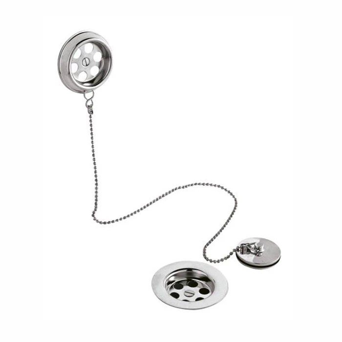 Nuie Plug & Chain Bath Waste With Overflow & Retainer 3 Nuie Plug & Chain Bath Waste With Overflow & Retainer