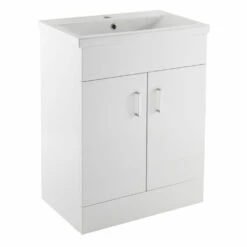 Jack Minimalist 600mm White Gloss Floor Standing Vanity Unit & Basin -TAP WAREHOUSE Shop eden minimalist 600 vanity unit basin vtnb6002