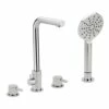 Sagittarius Ergo Lever 4 Hole Flat Spout Bath Mixer Tap With Shower Handset -TAP WAREHOUSE Shop el314c