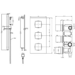 Elijah Concealed Shower Valve With 400mm Fixed Head, 360mm Ceiling Shower Arm, Slide Rail Kit & Overflow Bath Filler 19 Elijah Concealed Shower Valve With 400mm Fixed Head, 360mm Ceiling Shower Arm, Slide Rail Kit & Overflow Bath Filler -TAP WAREHOUSE Shop elijah shower vavle 200 head rail overflow kit tech v2