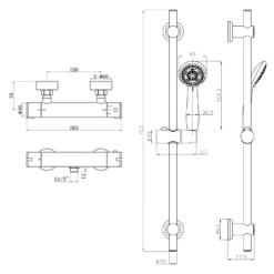 Eloise Thermostatic Bar Shower Valve & Slide Rail Kit 7 Eloise Thermostatic Bar Shower Valve & Slide Rail Kit -TAP WAREHOUSE Shop eloise bar shower valve slide rail kit tech v2