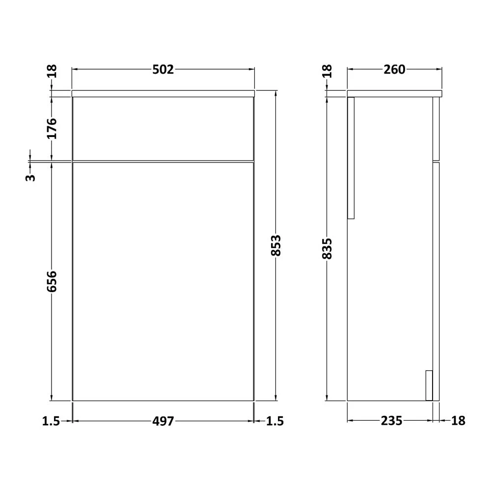 Emily 500mm WC Unit - Gloss White 8 Emily 500mm WC Unit - Gloss White - Image 6