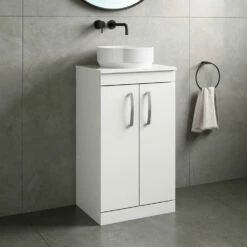Emily 500mm Floorstanding Unit And Countertop - Gloss White - Square Hudson Reed Countertop Basin 16 Emily 500mm Floorstanding Unit And Countertop - Gloss White - Square Hudson Reed Countertop Basin -TAP WAREHOUSE Shop emily 500mm floor unit and countertop gloss white
