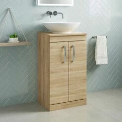 Emily 500mm Floorstanding Unit And Countertop - Gloss White - Square Hudson Reed Countertop Basin