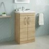 Emily 500mm Floorstanding Vanity Unit & Minimalist Basin - Gloss White -TAP WAREHOUSE Shop emily 500mm floor vanity unit basin natural oak
