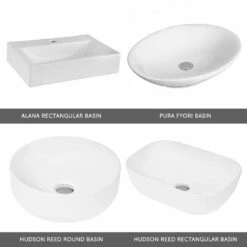 Emily 600mm Wall Mounted 1 Drawer Unit And Countertop - Gloss White - Hudson Reed Rectangular Countertop Basin 19 Emily 600mm Wall Mounted 1 Drawer Unit And Countertop - Gloss White - Hudson Reed Rectangular Countertop Basin -TAP WAREHOUSE Shop emily countertop 600mm basin options 1