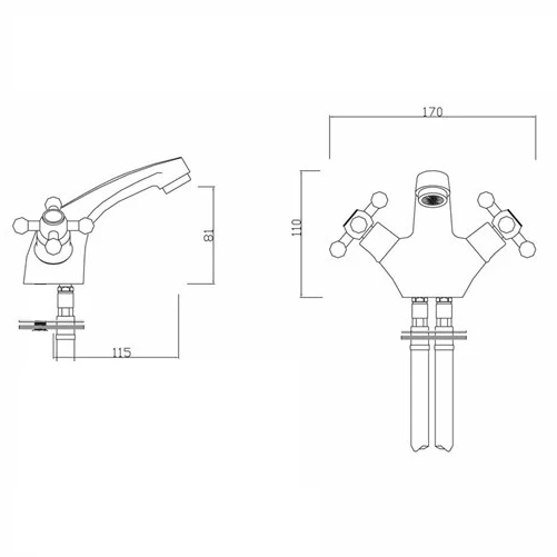 Sagittarius Fantasy Crosshead Mono Basin Mixer With Pop Up Waste 4 Sagittarius Fantasy Crosshead Mono Basin Mixer With Pop Up Waste - Image 2