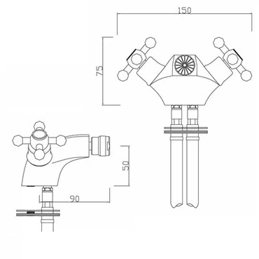 Sagittarius Fantasy Monobloc Bidet Mixer & Pop Up Waste 4 Sagittarius Fantasy Monobloc Bidet Mixer & Pop Up Waste - Image 2