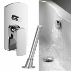 Vellamo Panache Bath Shower Mixer With Overflow Filler & Pull Out Handset