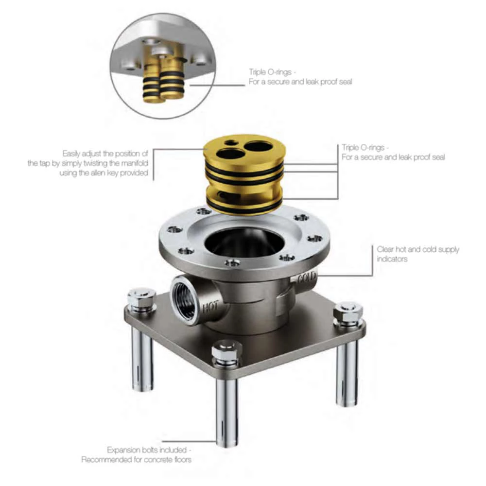 Flova Dekka Floorstanding Bath Shower Mixer With Handset 6 Flova Dekka Floorstanding Bath Shower Mixer With Handset - Image 4