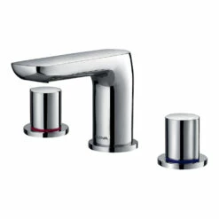 Flova Allore 3 Hole Basin Mixer With Clicker Waste