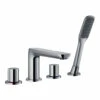 Flova Allore Deck Mounted 4 Hole Bath Shower Mixer With Handset Kit -TAP WAREHOUSE Shop flova al4hbsm