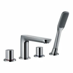 Flova Allore Deck Mounted 4 Hole Bath Shower Mixer With Handset Kit