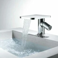 Flova Annecy Waterfall Mono Basin Mixer With Clicker Waste