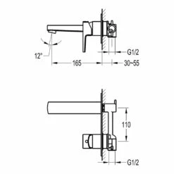 Flova Dekka Wall Mounted Basin Mixer Tap With Clicker Waste 7 Flova Dekka Wall Mounted Basin Mixer Tap With Clicker Waste -TAP WAREHOUSE Shop flova de2hwmbas tech