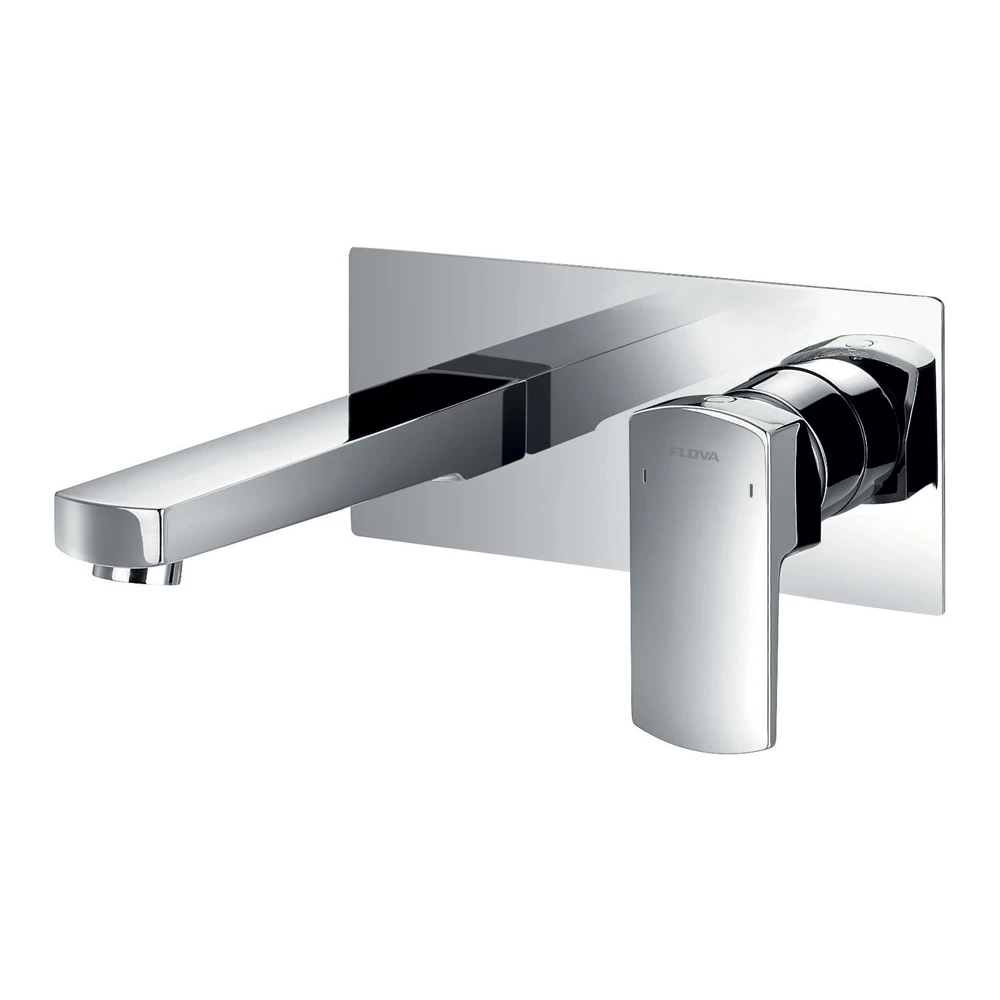 Flova Dekka Wall Mounted Basin Mixer Tap With Clicker Waste 4 Flova Dekka Wall Mounted Basin Mixer Tap With Clicker Waste - Image 2