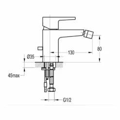 Flova Dekka Mono Bidet Mixer With Clicker Waste 11 Flova Dekka Mono Bidet Mixer With Clicker Waste -TAP WAREHOUSE Shop flova debid tech