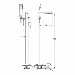 Flova Dekka Floorstanding Bath Shower Mixer With Handset 13 Flova Dekka Floorstanding Bath Shower Mixer With Handset -TAP WAREHOUSE Shop flova defmbsm tech