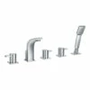 Flova Essence 5 Hole Deck Mounted Bath & Shower Mixer With Pull Out Handset 1 Flova Essence 5 Hole Deck Mounted Bath & Shower Mixer With Pull Out Handset -TAP WAREHOUSE Shop flova es5hbsm