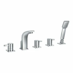 Flova Essence 5 Hole Deck Mounted Bath & Shower Mixer With Pull Out Handset