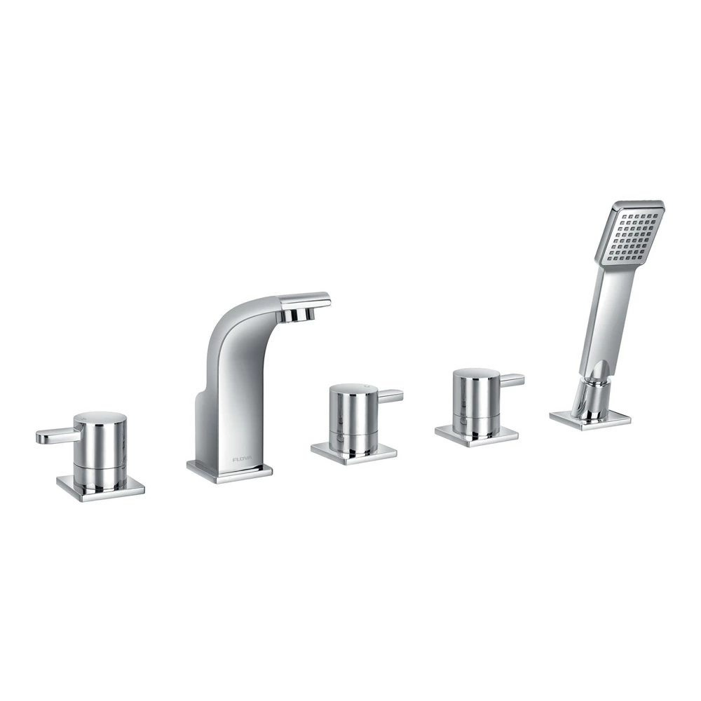 Flova Essence 5 Hole Deck Mounted Bath & Shower Mixer With Pull Out Handset 3 Flova Essence 5 Hole Deck Mounted Bath & Shower Mixer With Pull Out Handset