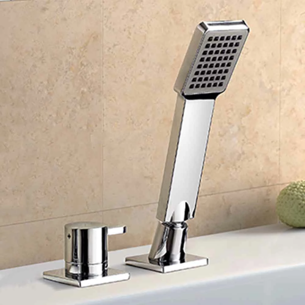 Flova Essence 5 Hole Deck Mounted Bath & Shower Mixer With Pull Out Handset 5 Flova Essence 5 Hole Deck Mounted Bath & Shower Mixer With Pull Out Handset - Image 3