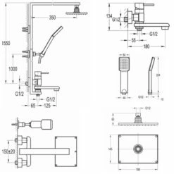 Flova Essence Manual Shower Column With Handset, Overhead Shower & Diverter Bath Spout 11 Flova Essence Manual Shower Column With Handset, Overhead Shower & Diverter Bath Spout -TAP WAREHOUSE Shop flova essence manual shower column with handset overhead shower and diverter bath spout esbsmrr technical details