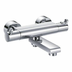 Flova Essence Exposed Thermostatic Bath & Shower Mixer With Diverter Spout