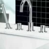 Flova Levo 4 Hole Deck Mounted Bath Shower Mixer With Pull Out Handset