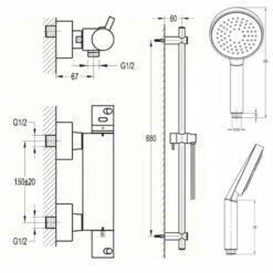 Flova Levo Thermostatic Bar Valve With Slide Rail & Multi-functional Handset 11 Flova Levo Thermostatic Bar Valve With Slide Rail & Multi-functional Handset -TAP WAREHOUSE Shop flova levo thermostatic bar valve with slide rail multi functional handset lvbvpack2
