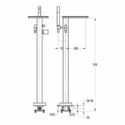 Flova Annecy Free Standing Waterfall Bath Shower Mixer Tap With Handset Kit 9 Flova Annecy Free Standing Waterfall Bath Shower Mixer Tap With Handset Kit -TAP WAREHOUSE Shop flova size drawing anfmbsm