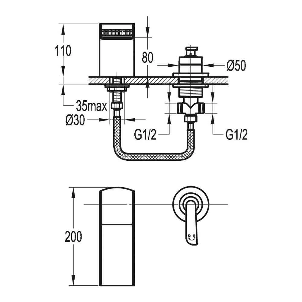 Flova Cascade 2 Hole Waterfall Bath Mixer Tap 6 Flova Cascade 2 Hole Waterfall Bath Mixer Tap - Image 4