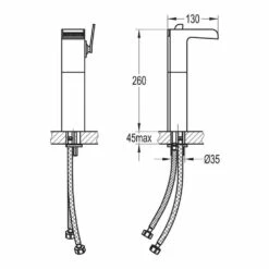 Flova Cascade Tall Waterfall Mono Basin Mixer With Clicker Waste -TAP WAREHOUSE Shop flova size drawing catbas