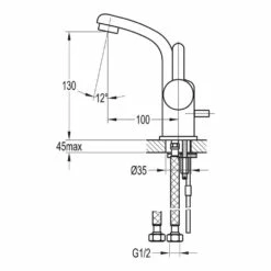 Flova Essence Mono Basin Mixer With Clicker Waste 7 Flova Essence Mono Basin Mixer With Clicker Waste -TAP WAREHOUSE Shop flova size drawing esbas