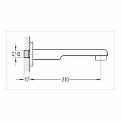 Flova Essence Wall Mounted Bath Spout 7 Flova Essence Wall Mounted Bath Spout -TAP WAREHOUSE Shop flova size drawing esbspout