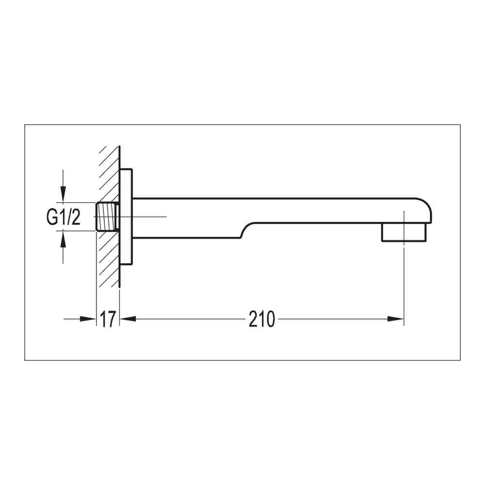 Flova Essence Wall Mounted Bath Spout 5 Flova Essence Wall Mounted Bath Spout - Image 3